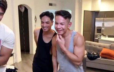 Three Manly Men Having Fun Together